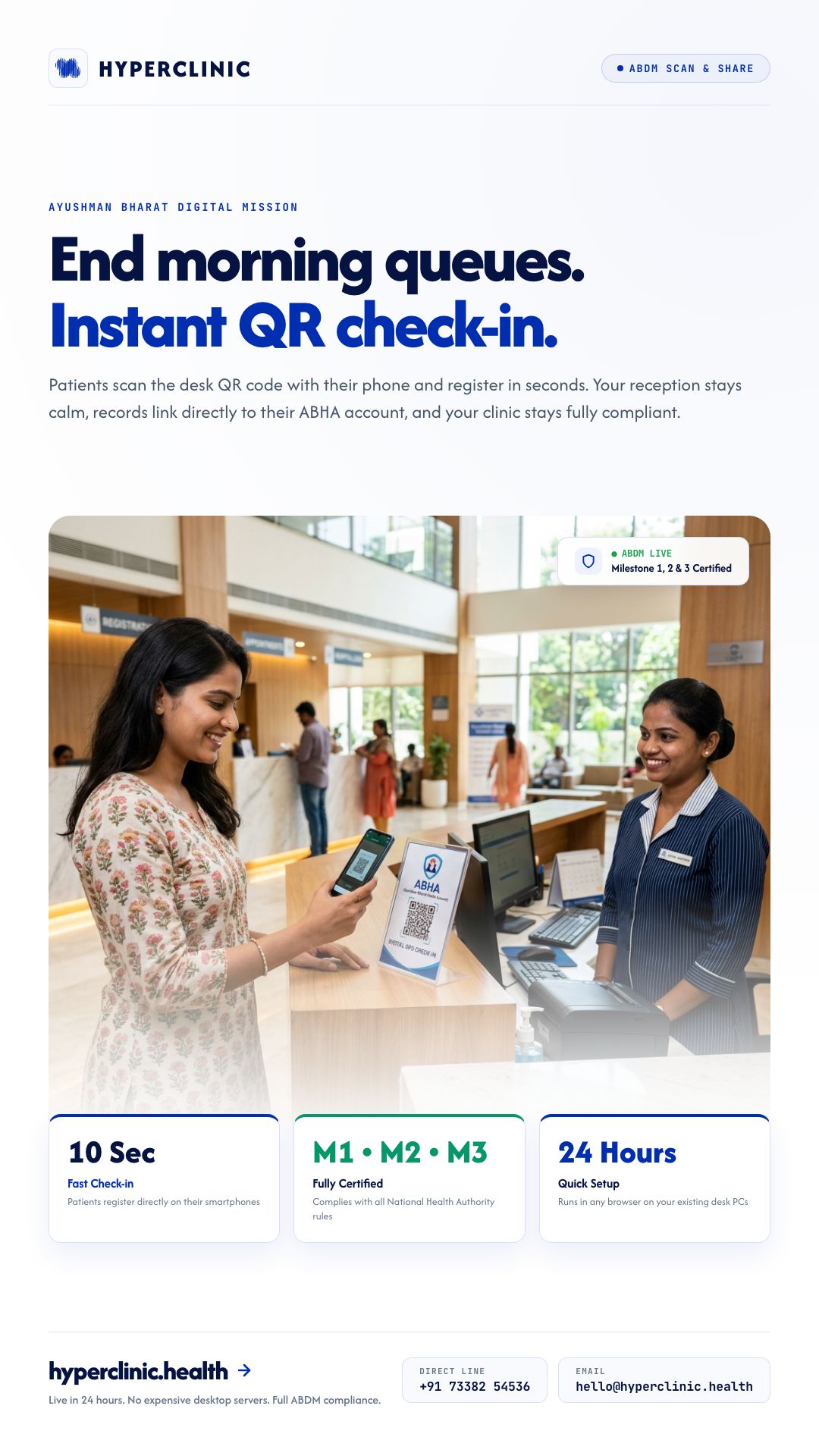 End morning queues. Instant QR check-in.
